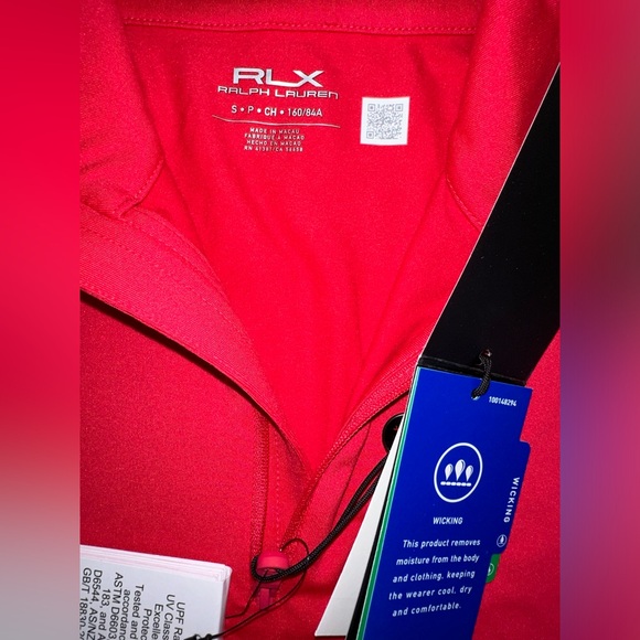 RLX Ralph Lauren Womans Size S 1/4 Zip Red Golf Polo Shirt - Picture 7 of 10